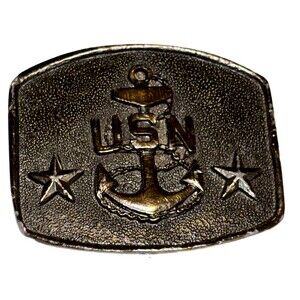 Vintage USN United States Navy Brass Belt Buckle